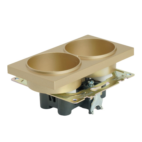 GLS10-7113-08 Розетка 2-местная с защитной шторкой (механизм) б/з, 250В, 10А, серия Катрин, золото GLS10-7113-08 Розетка 2-местная с защитной шторкой (механизм) б/з, 250В, 10А, серия Катрин, золото