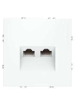 Розетка компьютерная 2-м СП S70 RJ45 + RJ45 кат.6 механизм бел. матов. Voltum VLS060202