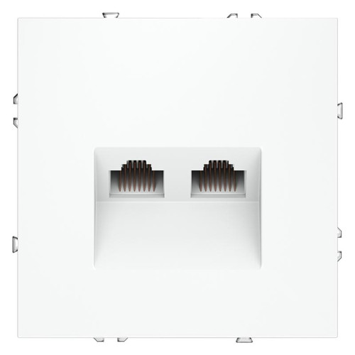 Розетка компьютерная 2-м СП S70 RJ45 + RJ45 кат.6 механизм бел. матов. Voltum VLS060202