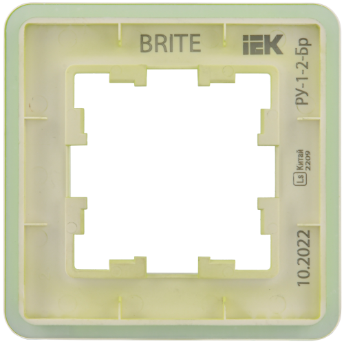 BRITE Рамка 1-местная РУ-1-2-Бр стекло эко грин RE IEK