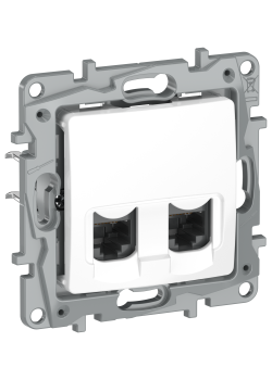 IEKETIKA Розетка компьютерная двойная RJ45 категория 5Е UTP 6722551 белый IEK
