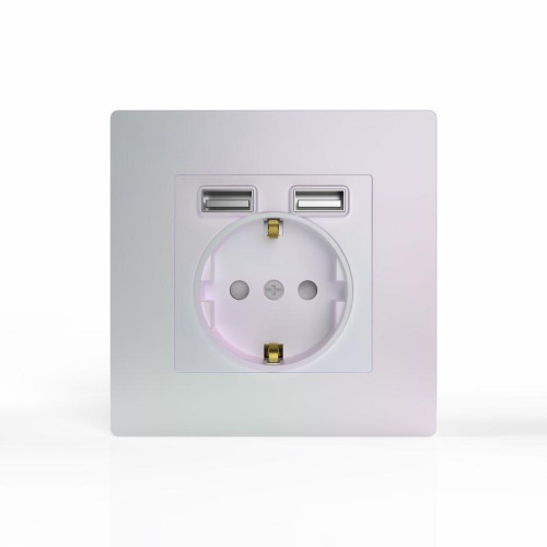 Розетка 1-м СП Pixel с заземл. с 2-мя заряд. устр. USB тип A+A IP20 механизм перламутр. TOKOV ELECTRIC TKE-PX-R1U2A-C04 Розетка 1-м СП Pixel с заземл. с 2-мя заряд. устр. USB тип A+A IP20 механизм перламутр. TOKOV ELECTRIC TKE-PX-R1U2A-C04