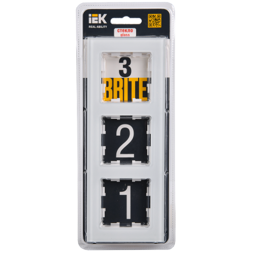 BRITE Рамка 3 -местная РУ-3-2-БрБ стекло белый IEK BRITE Рамка 3 -местная РУ-3-2-БрБ стекло белый IEK