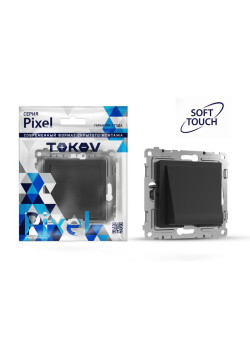 Вывод кабеля СП Pixel IP20 механизм карбон TOKOV ELECTRIC TKE-PX-CP-C14