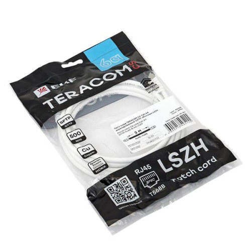 Патч-корд TERACOM CS Cat.6A экран. S/FTP LSZH белый (3,0м) Патч-корд TERACOM CS Cat.6A экран. S/FTP LSZH белый (3,0м)