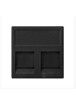 Адаптер на 2 RJ45 коннектора защ. шторки графит Simon Connect KB76-14