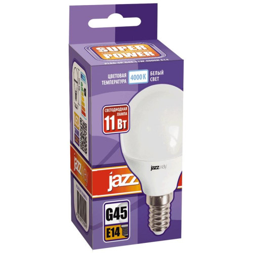 Лампа светодиодная PLED-SP 11Вт G45 4000К нейтр. бел. E14 230В/50Гц JazzWay 5019270 Лампа светодиодная PLED-SP 11Вт G45 4000К нейтр. бел. E14 230В/50Гц JazzWay 5019270