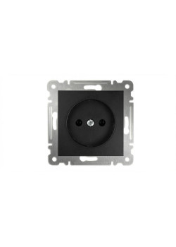 Розетка 1-м без заземл. СП 16А IP20 250В механизм Karea черн. Makel 57054022