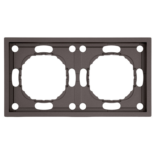 Рамка STEKKER, PFR00-5002-09 2-местная, серия Эмили, антрацит, soft touch