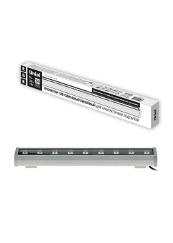 Прожектор светодиодный ULF-L52-9W/RGB/L50 DC24V IP65 SILVER линейный 500мм RGB DC24V алюм. Uniel UL-00008370