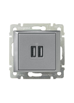 VALENA Розетка USB A + A 15Вт алюминий