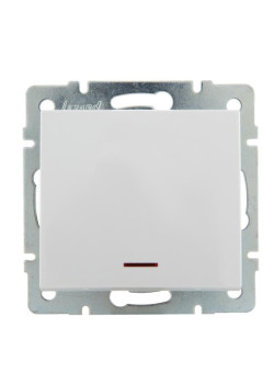 Выключатель 1-кл. СП Rain IP20 с подсветкой механизм бел. LEZARD 703-0288-111