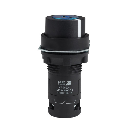 Переключатель 2 положения OptiSignal Compact D22 C7-SK-210 черный с ключом 1НО XB7NG21
