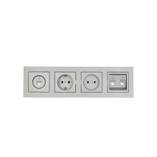 Рамка 4-местн. горизонт. VESNA платина LEZARD 742-3500-149 Рамка 4-местн. горизонт. VESNA платина LEZARD 742-3500-149