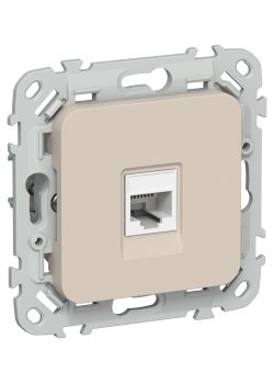 FLITE Розетка компьютерная RJ45 категория 5Е UTP РК5е-1-0-ФлЛ льняной IEK
