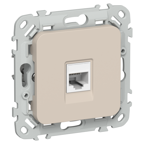FLITE Розетка компьютерная RJ45 категория 5Е UTP РК5е-1-0-ФлЛ льняной IEK