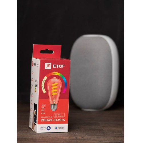 Умная филаментная лампа EKF Connect E27 ST64 RGB Умная филаментная лампа EKF Connect E27 ST64 RGB