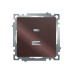 Розетка 2-местная USB + type C, STEKKER GLS10-7116-04, 250В, 3А, max 20W,серия Катрин, шоколад Розетка 2-местная USB + type C, STEKKER GLS10-7116-04, 250В, 3А, max 20W,серия Катрин, шоколад