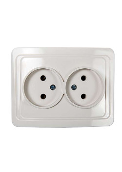 Розетка 2-м СП Classico 2102 16А IP20 бел. ASD / IN HOME 4680005959914