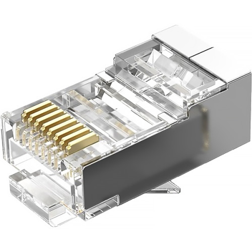 Коннектор Vention RJ45 (8p8c), FTP, cat. 6, под витую пару, экранированный (50шт.) Коннектор Vention RJ45 (8p8c), FTP, cat. 6, под витую пару, экранированный (50шт.)