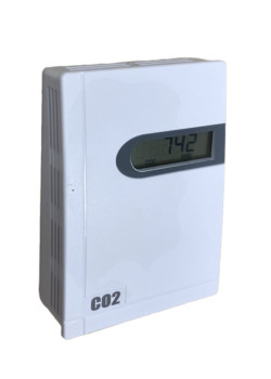 Датчик CO₂ комнатный, 0…10В ЖКЭ ~18…30В/⎓18…30В