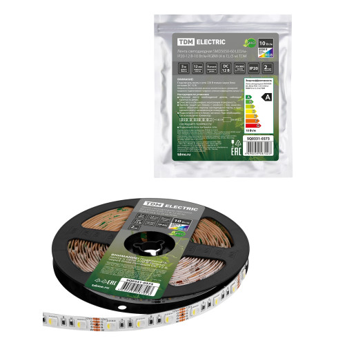 Лента светодиодная SMD5050-60 LED/м-IP20-12 В-10 Вт/м-RGBW (4 в 1), (5 м) TDM