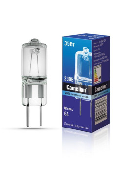 Лампа галогенная JD 35Вт капсула g4 3000К 240В Camelion 10406
