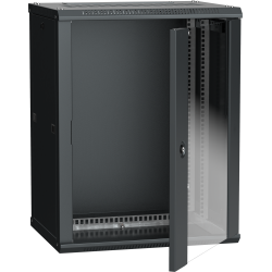 ITK Шкаф LINEA W 15U 600х450мм дверь стекло черный RAL9005
