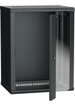 ITK Шкаф LINEA W 15U 600х450мм дверь стекло черный RAL9005
