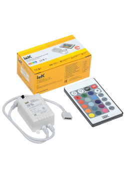 Контроллер с ПДУ ИК RGB 3 канала 12В 2А 72Вт IEK