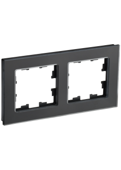 BRITE Рамка 2-местная РУ-2-2-Бр стекло черный матовый IEK