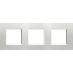 LivingLight Рамка прямоугольная, 3 поста, цвет Серебро