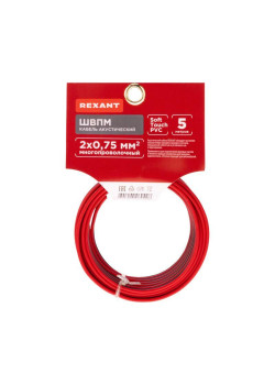 Кабель Stereo 2х0.75 красн./черн. (уп.5м) Rexant 01-6104-3-05