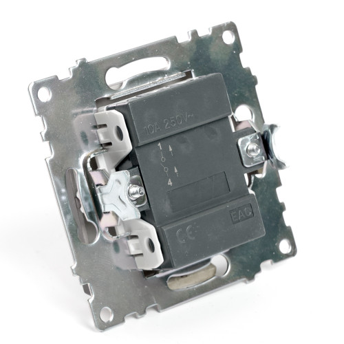 Переключатель 1-клавишный (механизм), STEKKER GLS10-7105-04, 250V, 10А, серия Катрин, шоколад Переключатель 1-клавишный (механизм), STEKKER GLS10-7105-04, 250V, 10А, серия Катрин, шоколад