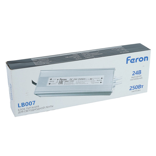 Трансформатор электронный для светодиодной ленты 250W 24V IP67 (драйвер), LB007 FERON Трансформатор электронный для светодиодной ленты 250W 24V IP67 (драйвер), LB007 FERON