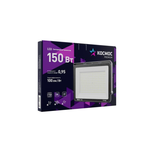 Прожектор светодиодный PREMIUM 150Вт 6500К 15000лм IP65 КОСМОС KOS_PR_LED_150 Прожектор светодиодный PREMIUM 150Вт 6500К 15000лм IP65 КОСМОС KOS_PR_LED_150