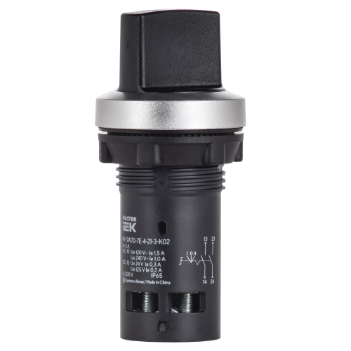 Переключатель IP65 3 позиции моноблок 2NO чёрный MASTER IEK Переключатель IP65 3 позиции моноблок 2NO чёрный MASTER IEK