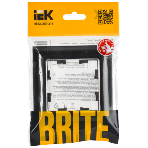 BRITE Рамка 1-местная РУ-1-Бр хром/черный IEK BRITE Рамка 1-местная РУ-1-Бр хром/черный IEK