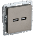 BRITE Розетка USB A+A 5В 3,1А РЮ10-1-БрШ шампань IEK