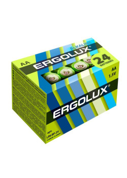 Элемент питания алкалиновый AA/LR6 1.5В Alkaline BP-24 (уп.24шт) Ergolux 14212