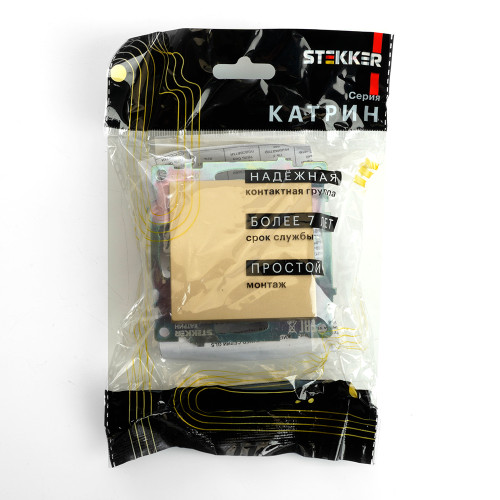 Переключатель 1-клавишный (механизм), STEKKER, GLS10-7105-08, 250В, 10А, серия Катрин, золото Переключатель 1-клавишный (механизм), STEKKER, GLS10-7105-08, 250В, 10А, серия Катрин, золото