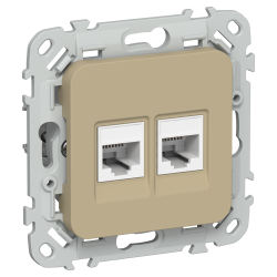 FLITE Розетка 2-местная компьютерная RJ45 категория 5Е UTP РК5е-2-0-ФлХ хаки IEK