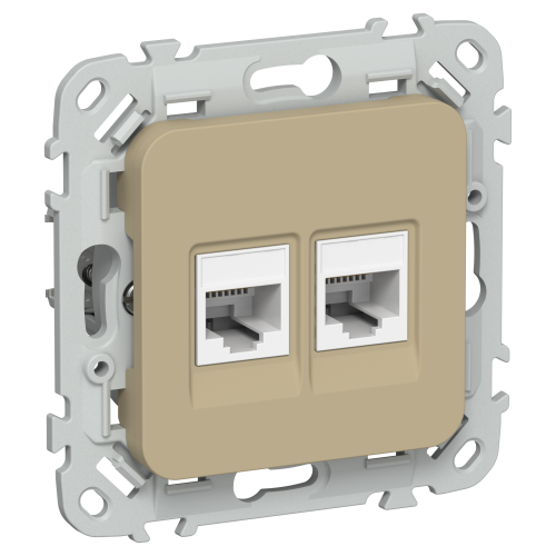 FLITE Розетка 2-местная компьютерная RJ45 категория 5Е UTP РК5е-2-0-ФлХ хаки IEK
