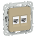 FLITE Розетка 2-местная компьютерная RJ45 категория 5Е UTP РК5е-2-0-ФлХ хаки IEK