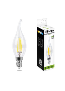 Лампа светодиодная диммируемая Feron LB-167 Свеча на ветру E14 7W 230V 4000K