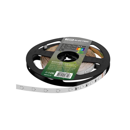 Лента светодиодная SMD2835-60 LED/м-IP20-12 В-4,8 Вт/м-RGB (5 м) TDM Лента светодиодная SMD2835-60 LED/м-IP20-12 В-4,8 Вт/м-RGB (5 м) TDM