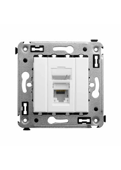 Компьютерная розетка RJ-45 в стену, кат.5e одинарная, Avanti, белоеоблако