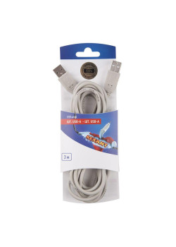 Шнур штекер USB-А - штекер USB-A 3м блист. Rexant 06-3153