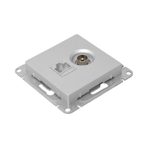 Механизм роз. TV+RJ45 (cat5), алюм. Эпика EKF Механизм роз. TV+RJ45 (cat5), алюм. Эпика EKF
