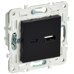 SKANDY Розетка USB A+C 18Вт SK-R13Bl черный IEK